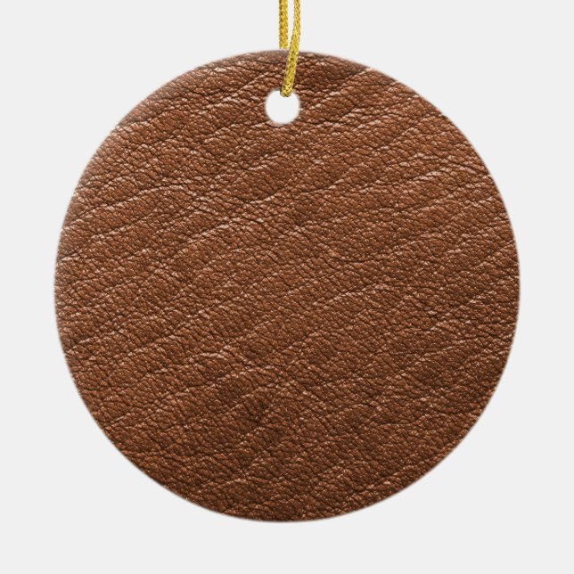 Brown leather texture ceramic tree decoration (Front)