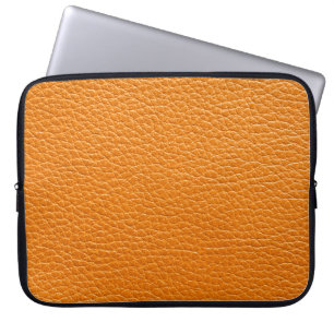 Brown leather texture closeup laptop sleeve