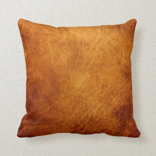 Brown leather texture cushion