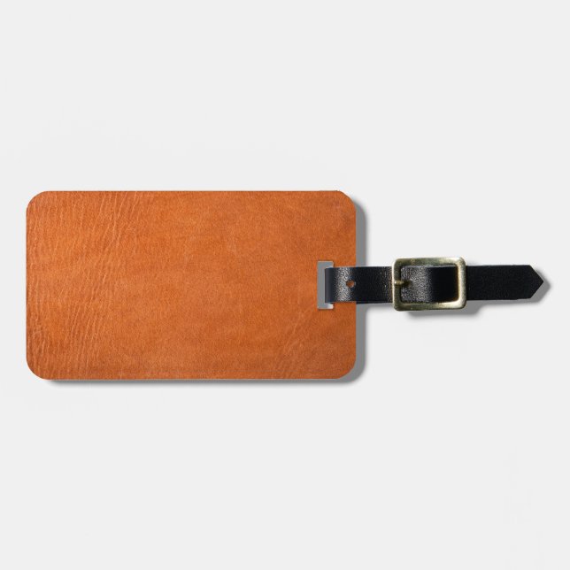 Brown leather texture for background luggage tag (Front Horizontal)