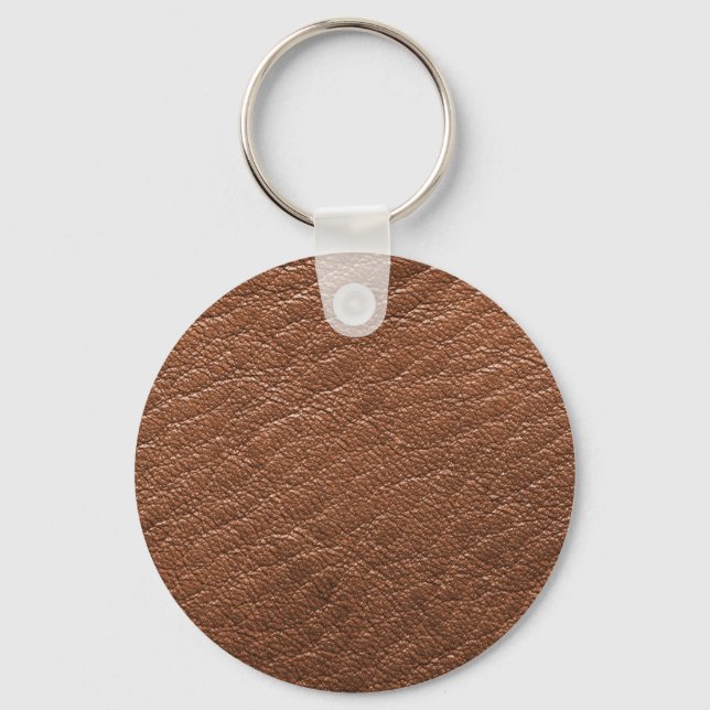 Brown leather texture key ring (Front)