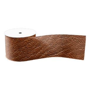 Brown Leather Texture Ribbon Grosgrain Ribbon