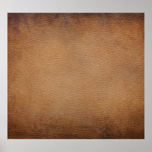 Brown Leather Texture: Vintage Background Closeup Poster