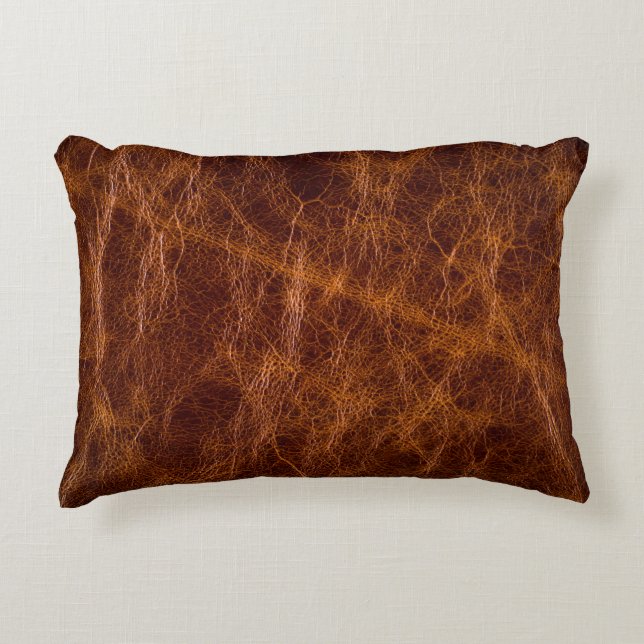 Brown leather textureabstract,art,artificial,backg decorative cushion (Front)