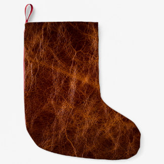Brown leather textureabstract,art,artificial,backg small christmas stocking