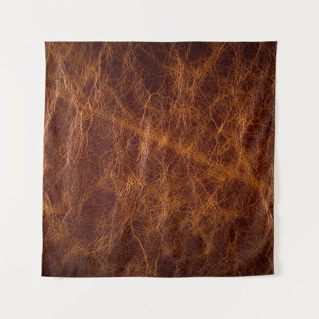 Brown leather textureabstract,art,artificial,backg tapestry (Front)