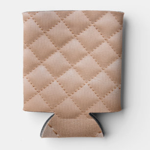 Brown leather: textured background design can cooler