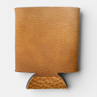 Brown Leather, Textured Background Luxury. Can Cooler