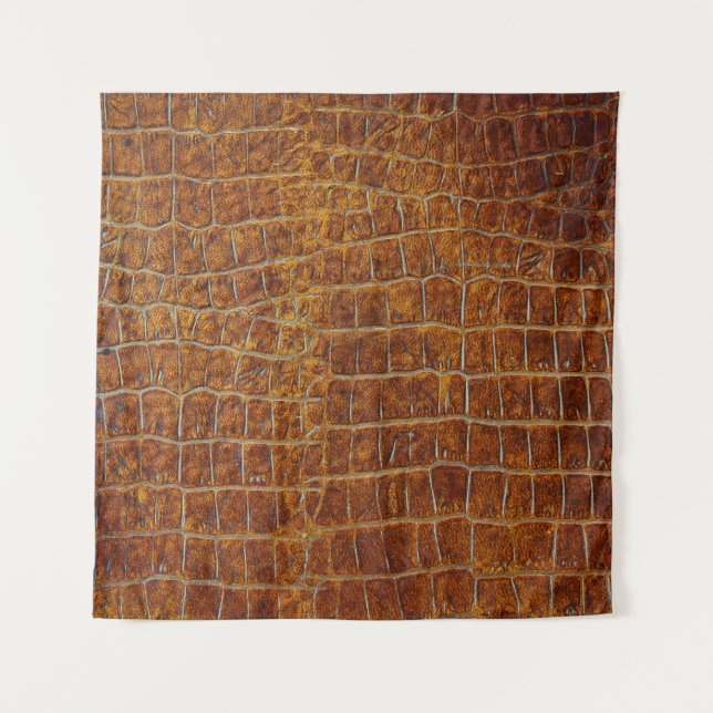 Brown Leather: Textured Background. Tapestry (Front)
