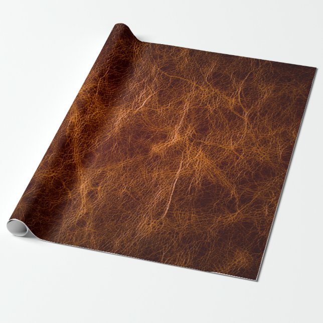 Brown leather textureleather,texture,background,ar wrapping paper (Unrolled)