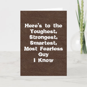 Brown Leather Tough Guy Happy Father's Day Card