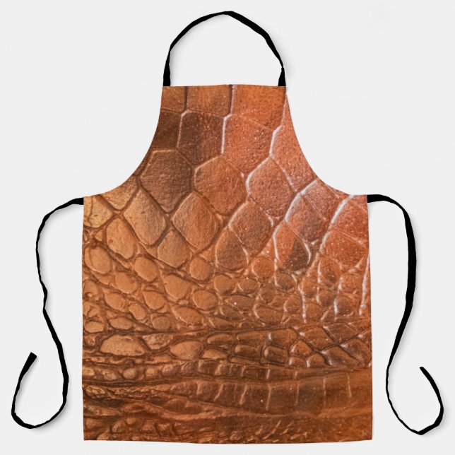 Brown leather with a pattern in the form of a scal apron (Front)