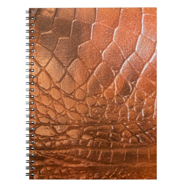 Brown leather with a pattern in the form of a scal notebook (Front)