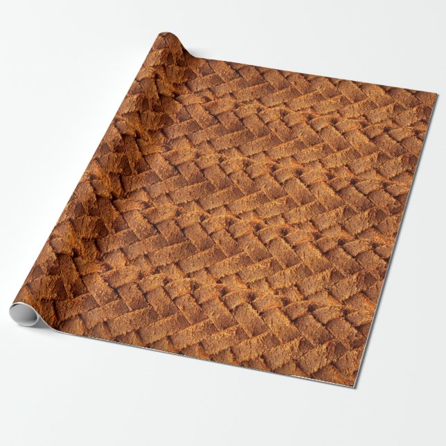 Brown leather woven backgroundleather,brown,backgr wrapping paper (Unrolled)