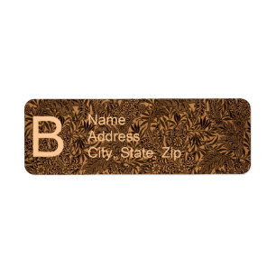 Brown leaves return address label