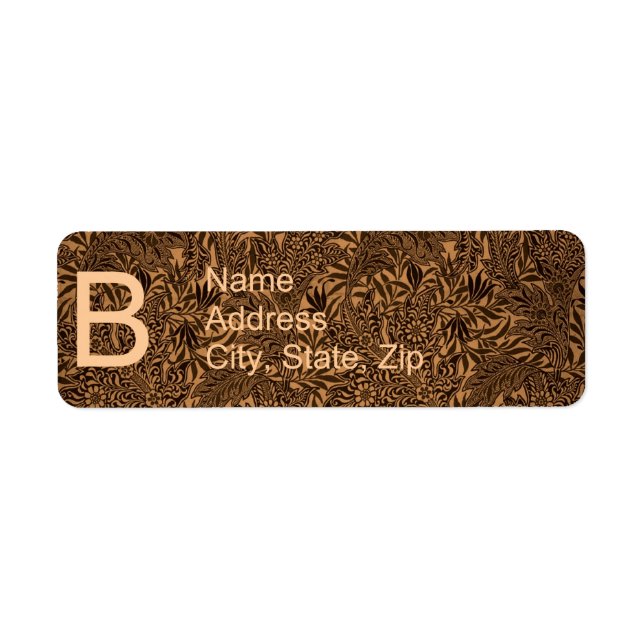 Brown leaves return address label (Front)