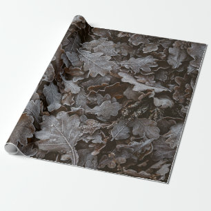 Brown leaves wrapping paper