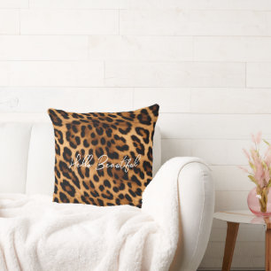 Brown Leopard Animal Print Cushion