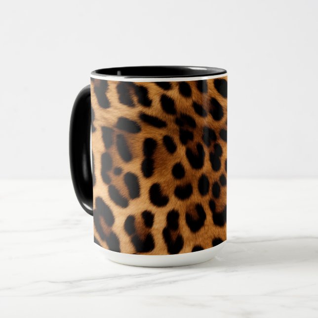 Brown Leopard Animal Print Mug (Front Left)