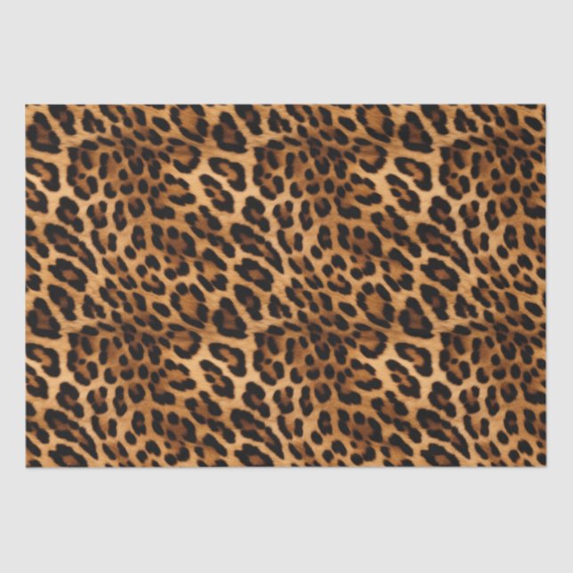 Brown Leopard Animal Print Tissue Paper (Front)