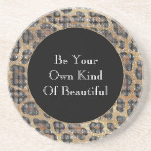 Brown Leopard Animal Sparkle Coaster