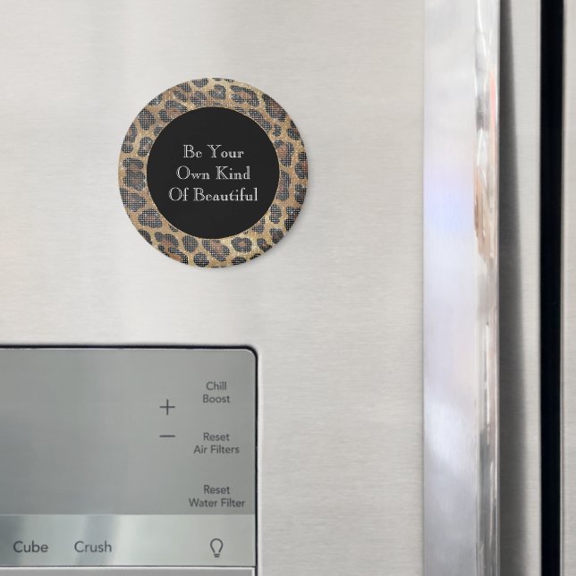 Brown Leopard Animal Sparkle Magnet (In Situ (Fridge))