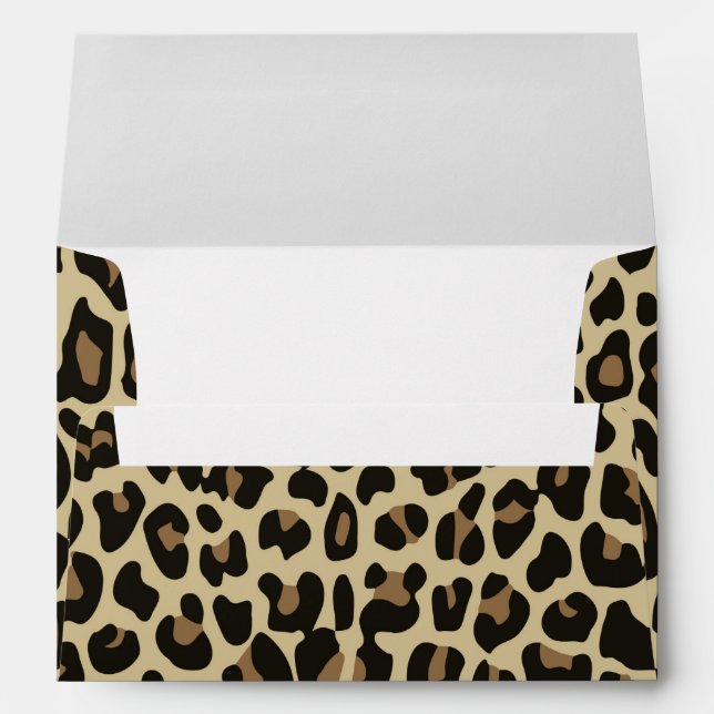 Brown leopard cheetah animal pattern envelope  (Back (Bottom))
