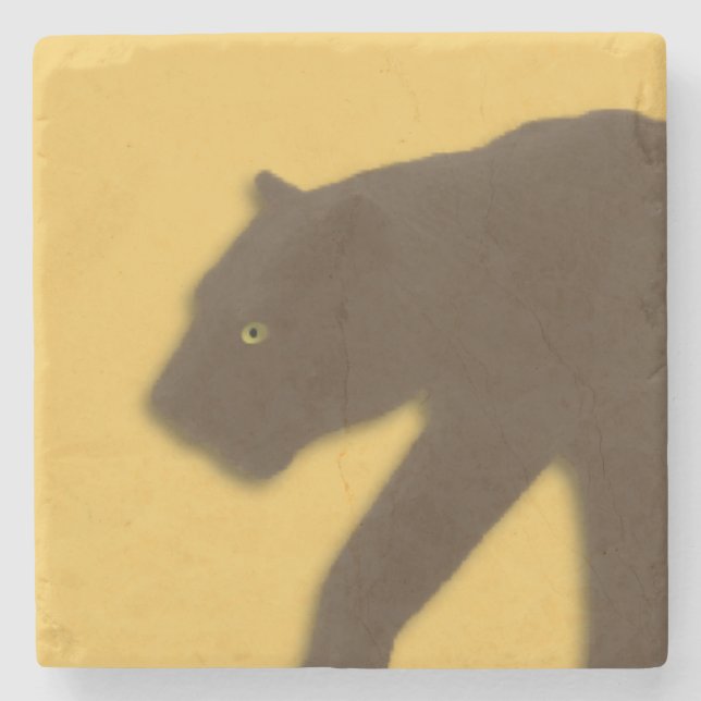 Brown Leopard Gold Stone Coaster (Front)