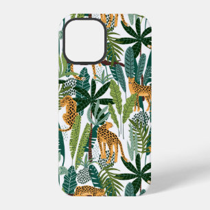 Brown leopard in tropical lush jungle leaves Otter iPhone 12 Pro Case