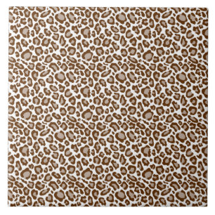 Brown Leopard Print Ceramic Tile