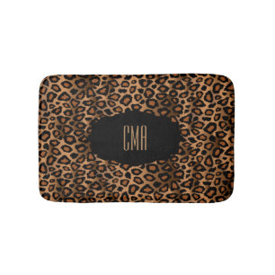 Brown Leopard Print   DIY Monogram Bath Mat