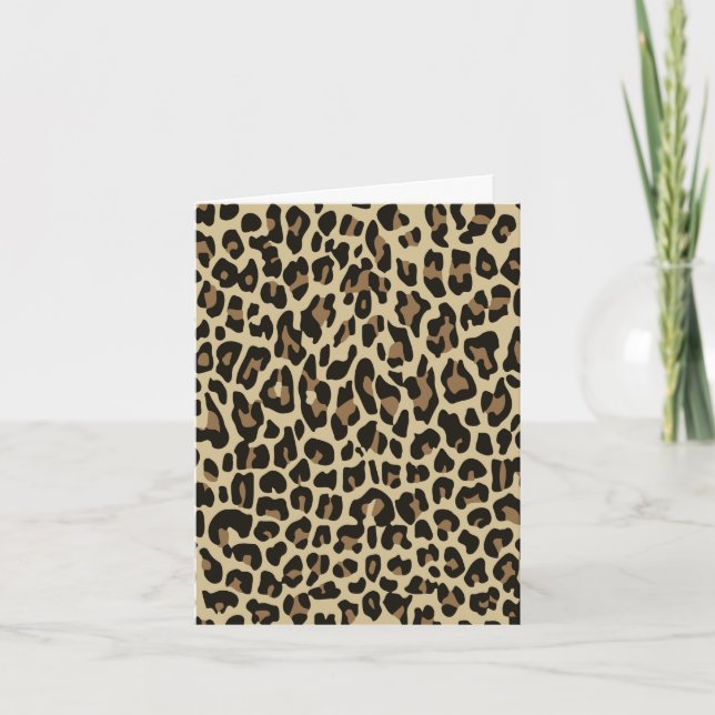 Brown leopard print holiday card (Front)