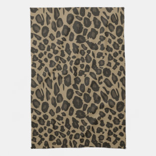 Brown Leopard Print Tea Towel