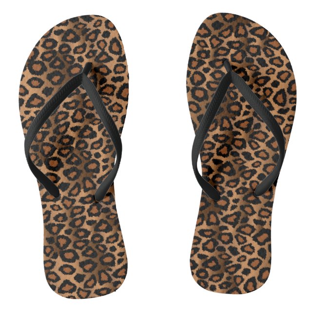 Brown Leopard Print Thongs (Footbed)