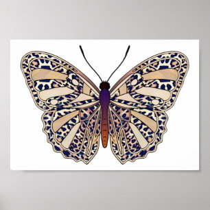 Brown Leopard Spots - Butterfly Poster