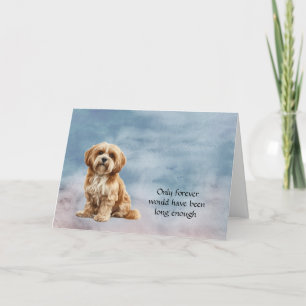 Brown Lhasa Apso Sympathy Condolence Card