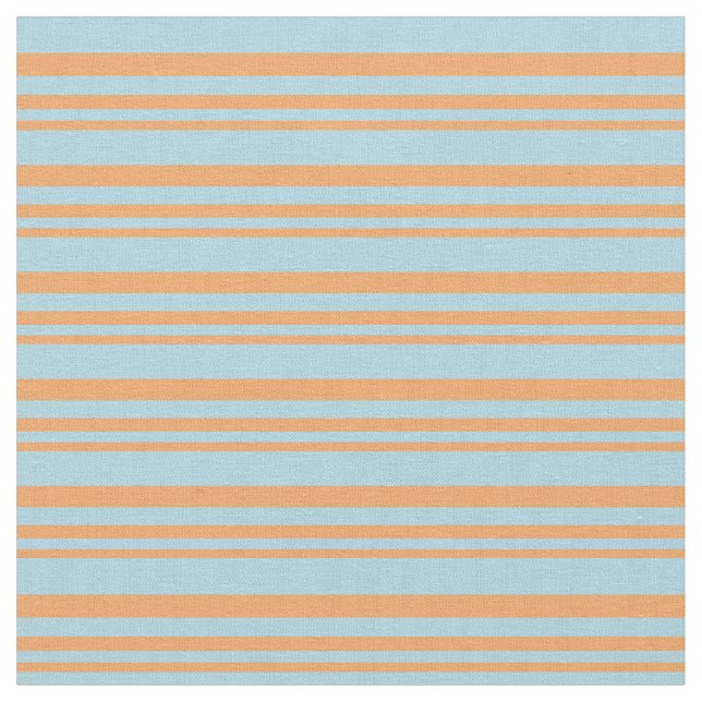Brown & Light Blue Coloured Lined/Striped Pattern Fabric (Close Up)