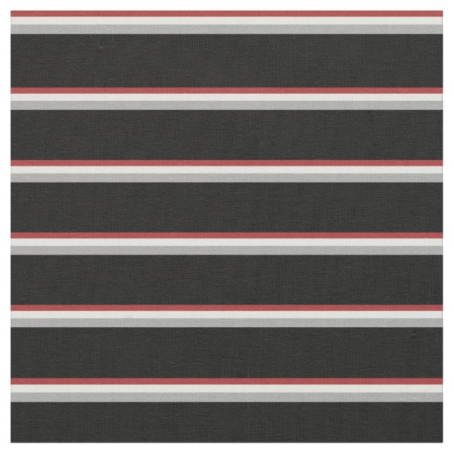 Brown, Light Cyan, Dark Grey, and Black Lines Fabric (Close Up)