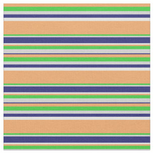 Brown, Lime Green, Grey, Midnight Blue & White Fabric