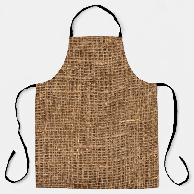 Brown Linen Canvas Texture Apron (Front)