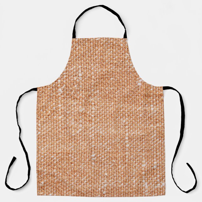 Brown Linen Canvas Texture Background Apron (Front)