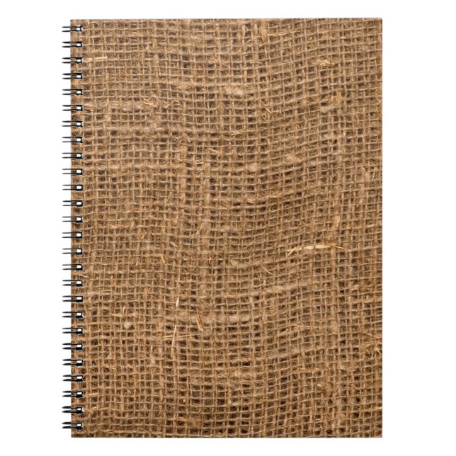 Brown Linen Canvas Texture Notebook (Front)