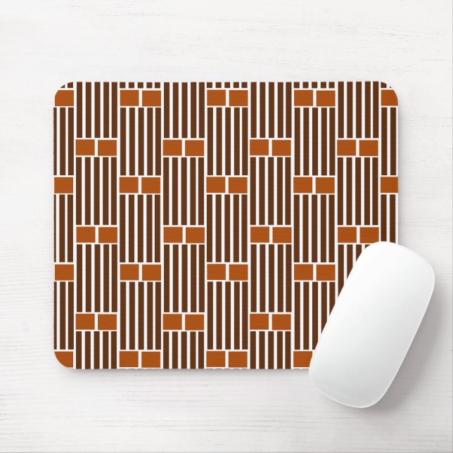 Brown Lines and Boxes  Mouse Pad (With Mouse)