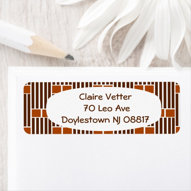 Brown Lines and Boxes  Return Address Label (Insitu)