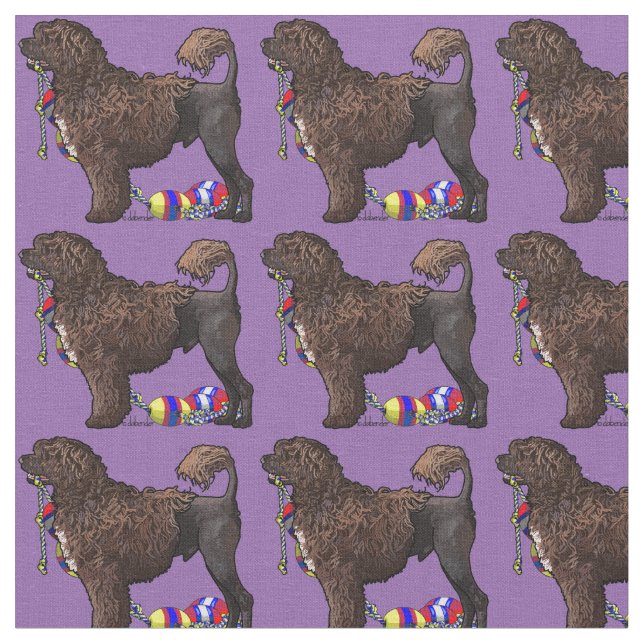 Brown Lion Portuguese Water Dog with Float Line P Fabric (Close Up)