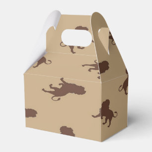 Brown lion silhouette favour box