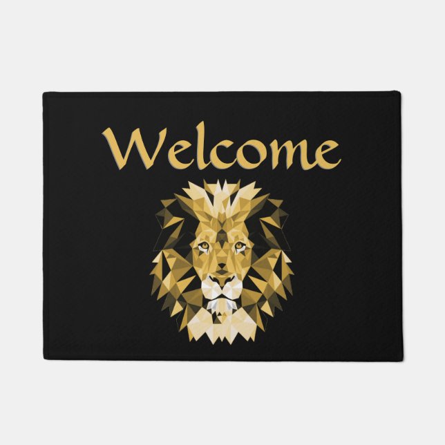Brown Lion Welcome Doormat (Front)