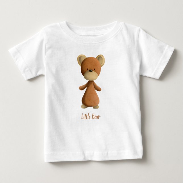 Brown Little Bear Personalised Kids Baby  Baby T-Shirt (Front)