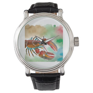 Brown Lobster 180724AREF122 - Watercolor Watch