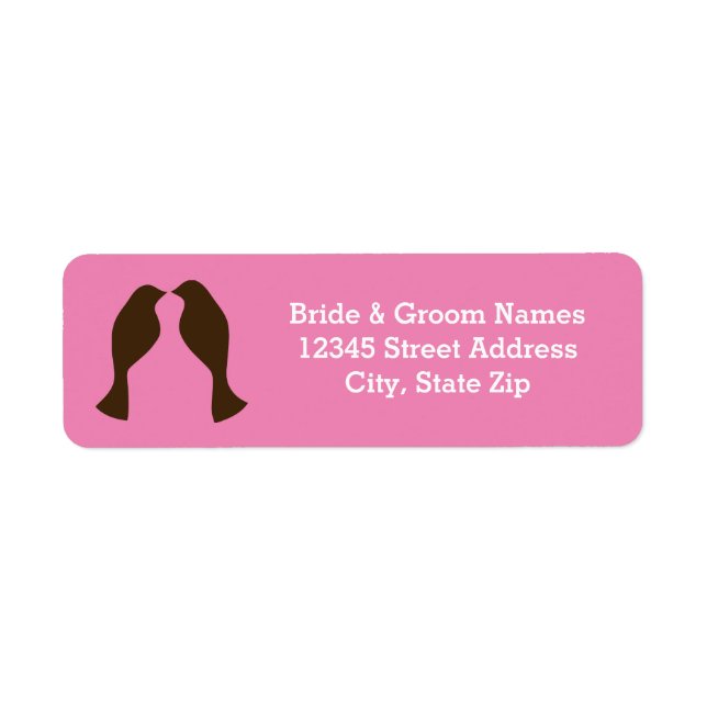 Brown Love Birds - Return Address Labels (Front)
